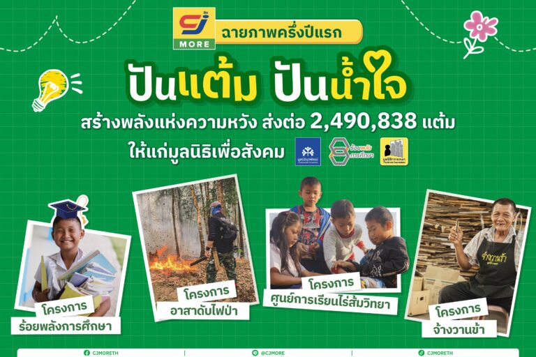 ซีเจ มอร์ ฉายภาพครึ่งปีแรกของ “ปันแต้ม ปันน้ำใจ” โครงการแห่งการแบ่งปัน ที่ทุกแต้มคือพลังแห่งความหวังเพื่อสังคม