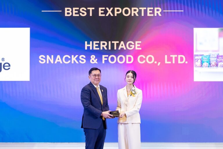 เครือเฮอริเทจยกระดับอุตสาหกรรมอาหารเพื่อสุขภาพไทยสู่เวทีโลกคว้ารางวัล Prime Minister’s Export Award 2025 ประเภทผู้ประกอบธุรกิจส่งออกยอดเยี่ยม